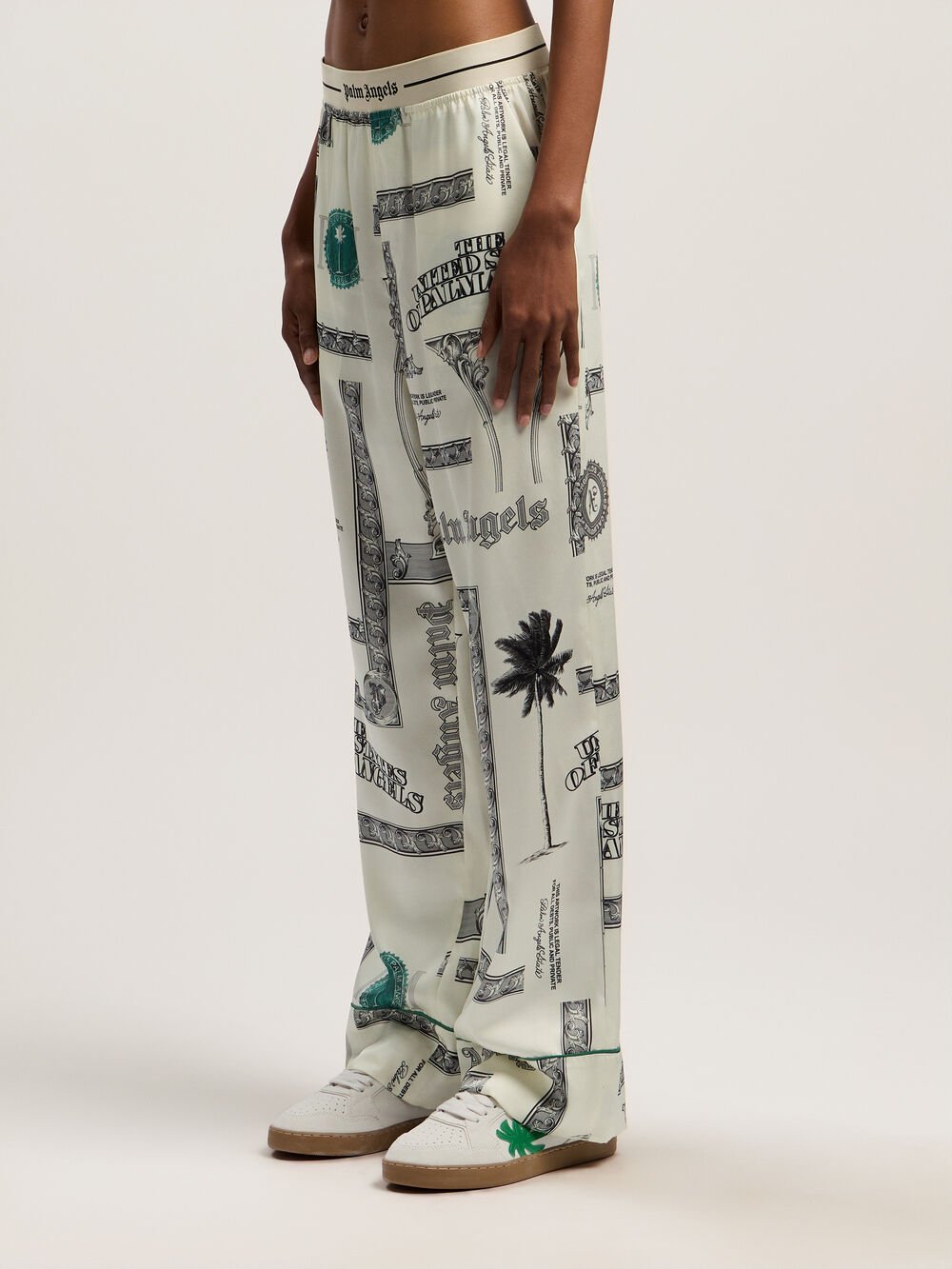 Dollar Print Pajama Pants in IVORY - BLACK for Women