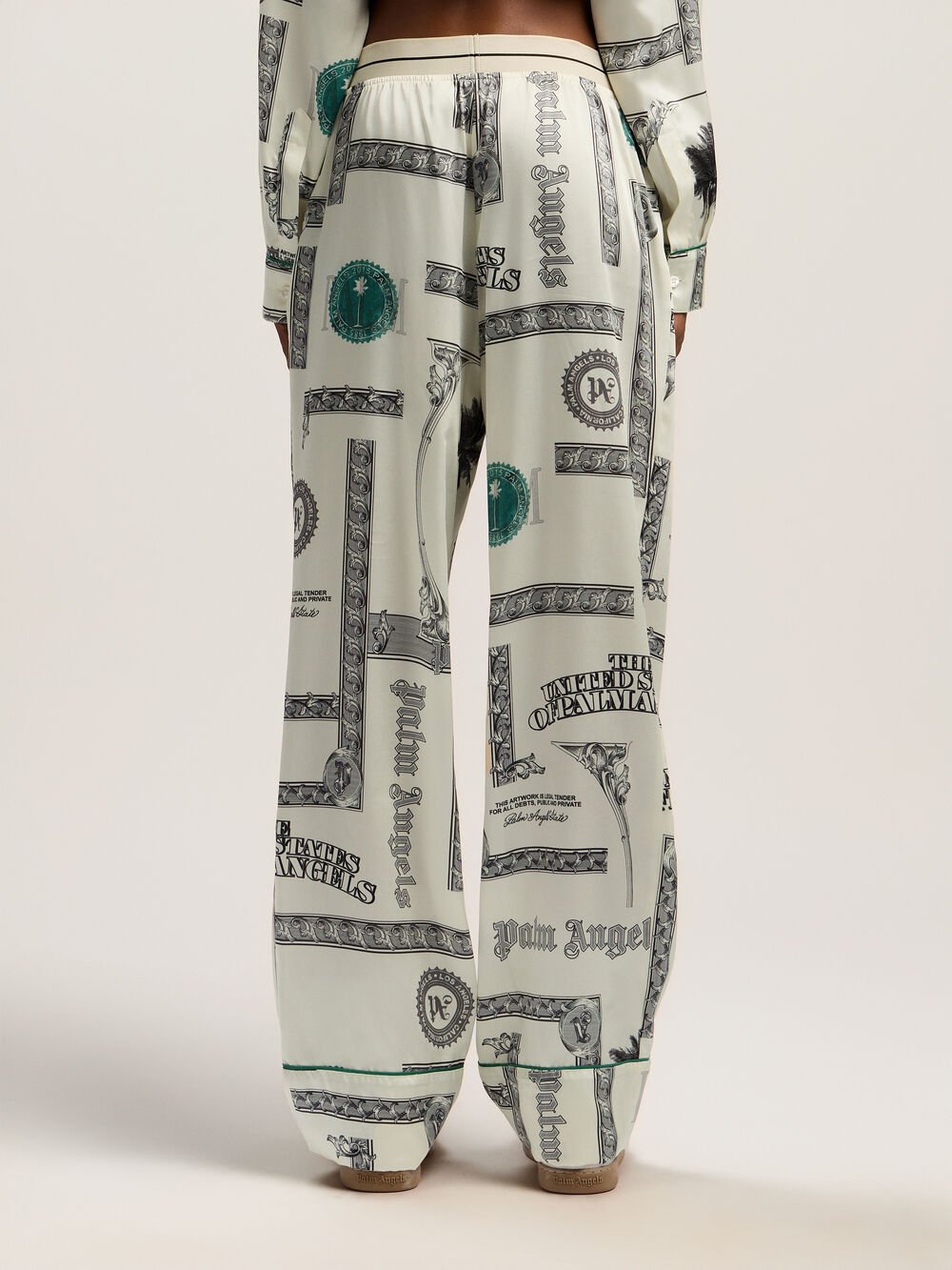Dollar Print Pajama Pants in IVORY - BLACK for Women