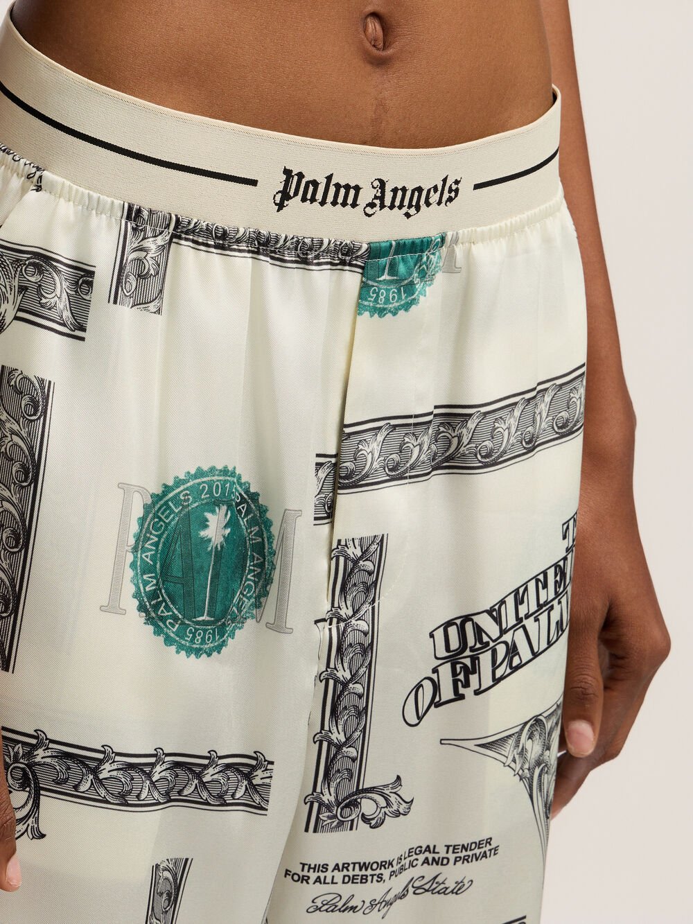 Dollar Print Pajama Pants in IVORY - BLACK for Women