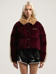 Classic Logo Cord Down Jacket in BURGUNDY - BROWN for Women