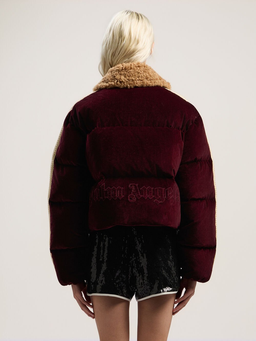 Classic Logo Cord Down Jacket in BURGUNDY - BROWN for Women