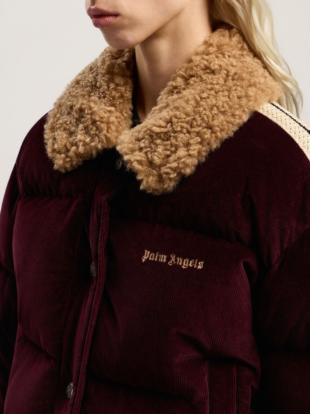 Classic Logo Cord Down Jacket in BURGUNDY - BROWN for Women