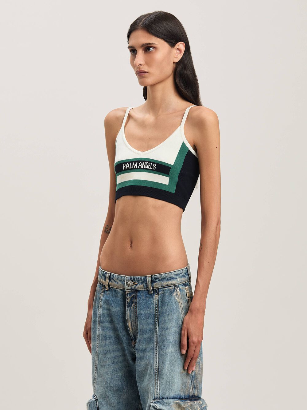 CB RACING KNIT TOP in NAVY BLUE - OFF WHITE for Women