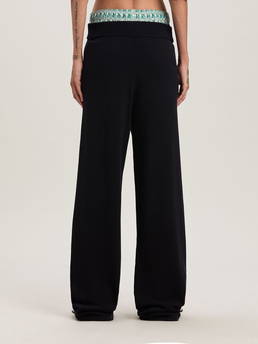 PALMS KNIT PANTS in BLACK - OFF WHITE for Women
