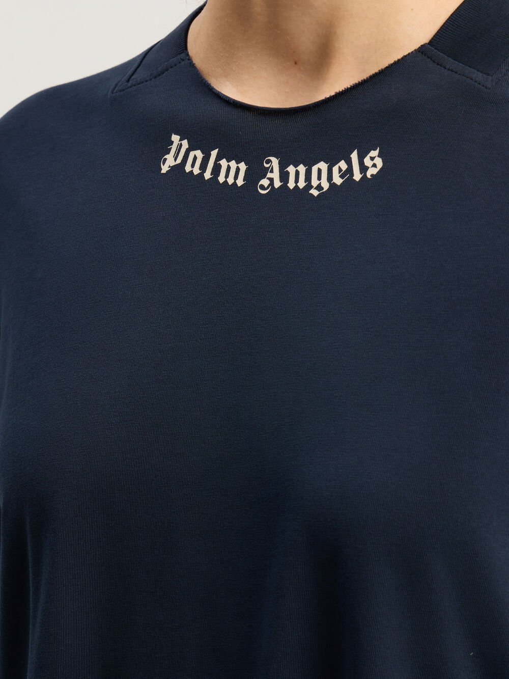 Curved Logo Layered Dress in DARK BLUE - OFF WHITE for Women