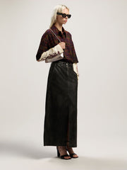 Wrinkled Leather Giorgina Bag in NUDE - SILVER for Women