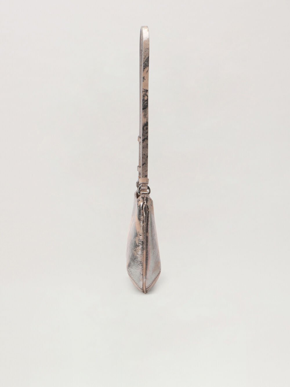 Wrinkled Leather Giorgina Bag in NUDE - SILVER for Women