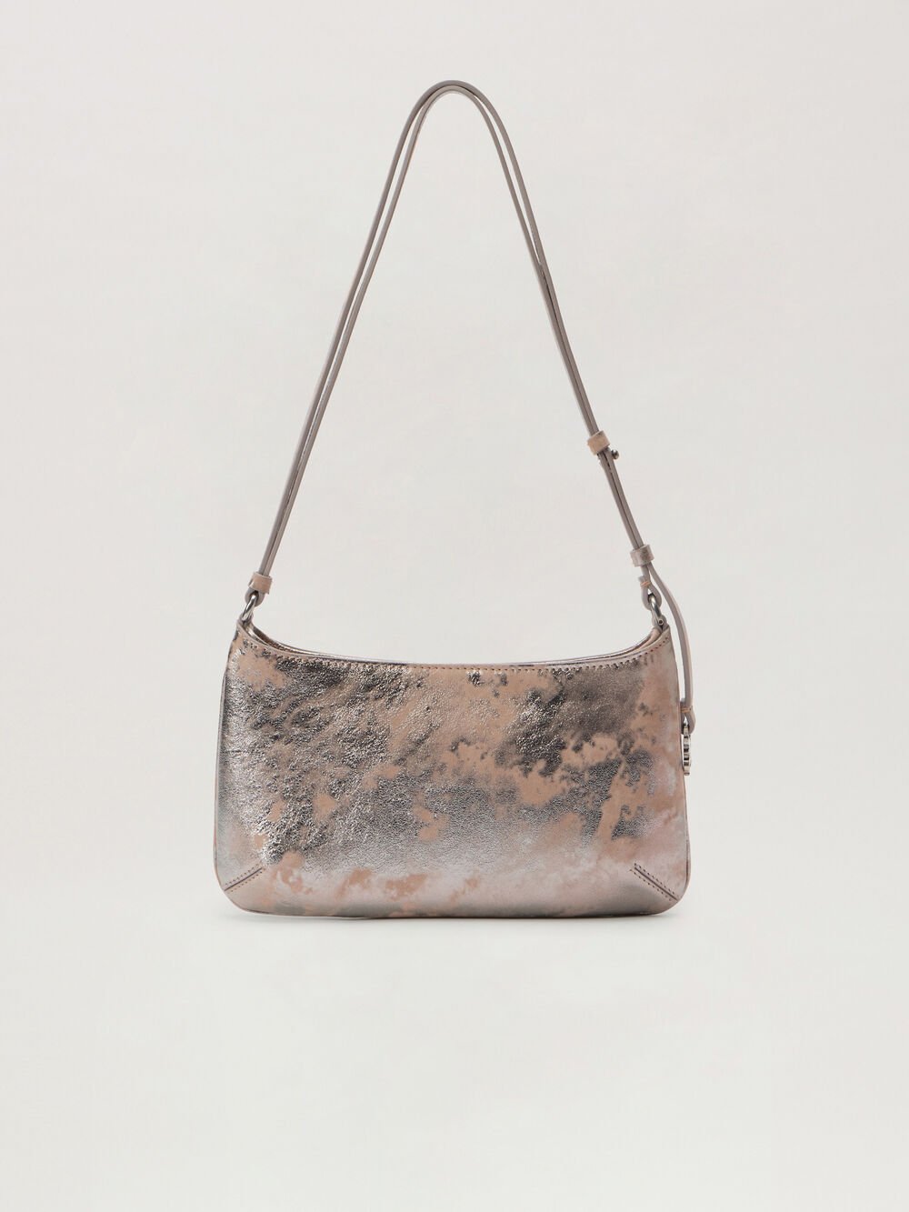 Wrinkled Leather Giorgina Bag in NUDE - SILVER for Women