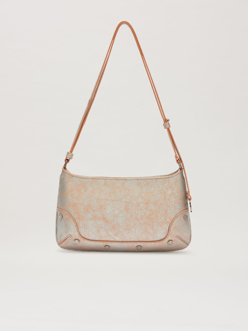 CRACKLE LEATHER GIORGINA BAG in SILVER for Women