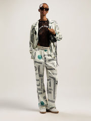 Curved Logo Lace Body in BLACK - OFF WHITE for Women