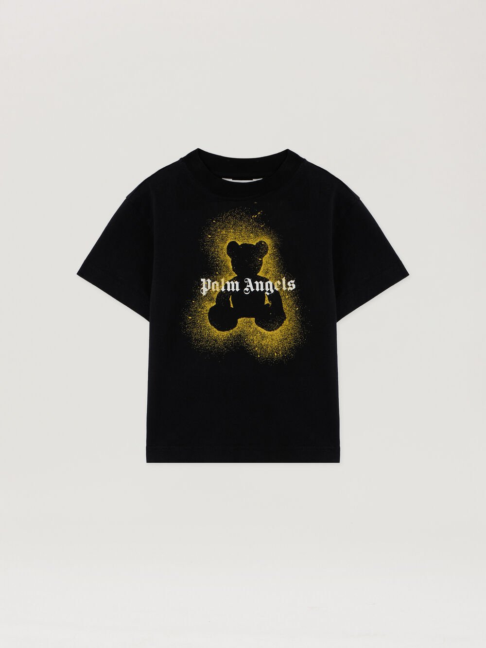Spray Bear Graphic T-Shirt in BLACK - OCHER YELLOW