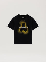 Spray Bear Graphic T-Shirt in BLACK - OCHER YELLOW