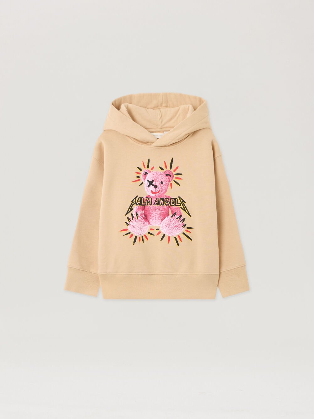 Punk Bear Hoodie in BEIGE - ROSE PINK